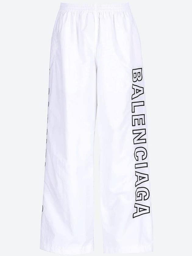 Embroidered Logo Polyester Wide Track Pants White - BALENCIAGA - BALAAN 2