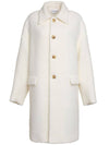 Single Wool Shearling Coat White - BOTTEGA VENETA - BALAAN 1