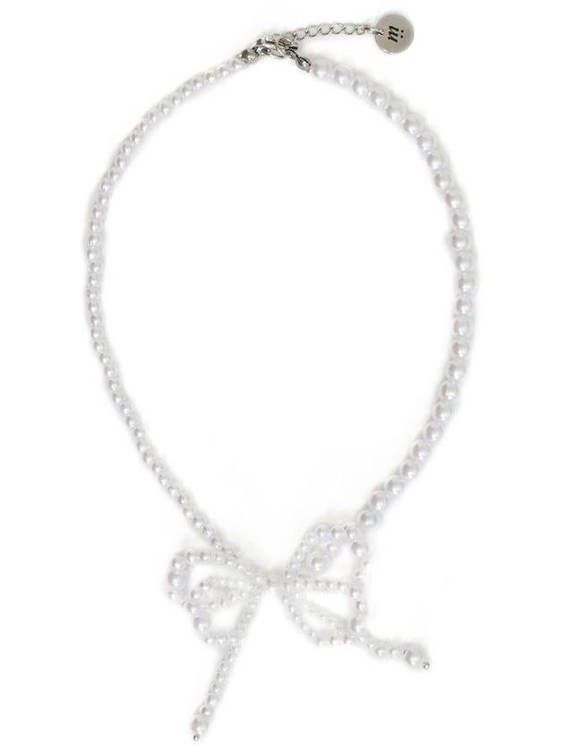 Ribbon Pearl Necklace White - MSKN2ND - BALAAN 1