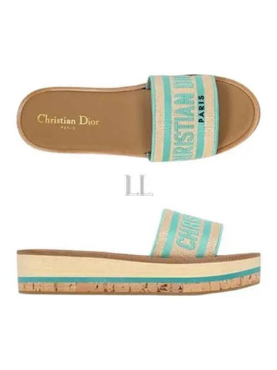 Dioriviera Dway Platform Slide Slippers Natural Aquamarina - DIOR - BALAAN 2