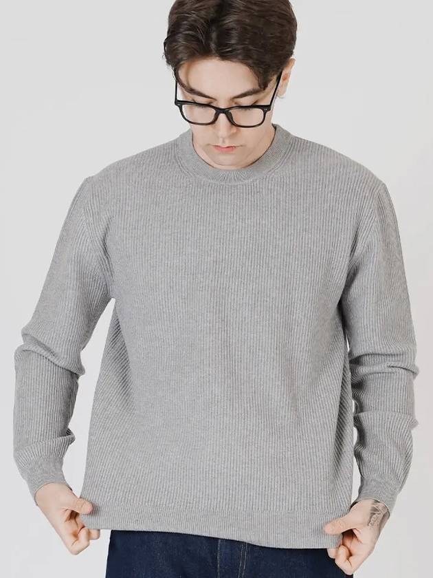 Soft Hazy Wool Round Knit Gray - CHANCE'S NOI - BALAAN 3