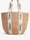 Large Woody Basket Tote Bag White Beige - CHLOE - BALAAN 2