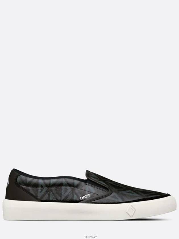 B101 CD Diamond Canvas Smooth Calfskin Sneakers Black - DIOR - BALAAN 3