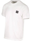 Logo Patch Short Sleeves T-Shirt White - STONE ISLAND - BALAAN 4