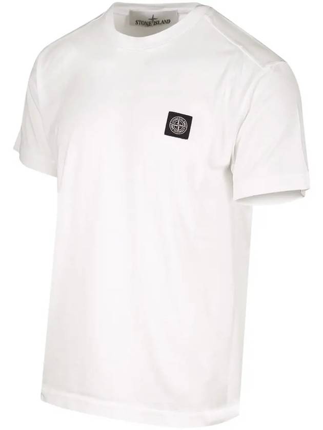 Logo Patch Short Sleeves T-Shirt White - STONE ISLAND - BALAAN 4