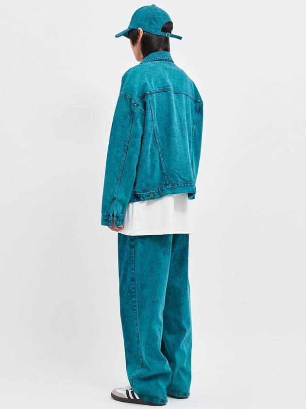 Soju Oversized Fit Denim Jacket Pants Set Green - C WEAR BY THE GENIUS - BALAAN 4