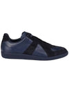 Men's Replica Leather Suede Low Top Sneakers Navy Blue - MAISON MARGIELA - BALAAN 1