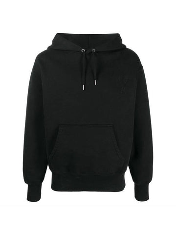 Men's Big Heart Logo Hoodie Black - AMI - BALAAN.