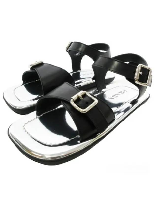 Double Strap Sandals Black - PRADA - BALAAN 2