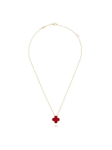 Vintage Alhambra Pendant Necklace Gold Red - VANCLEEFARPELS - BALAAN 1