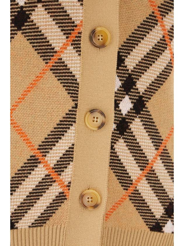 Burberry 'Check' Beige Wool Cardigan - BURBERRY - BALAAN 4