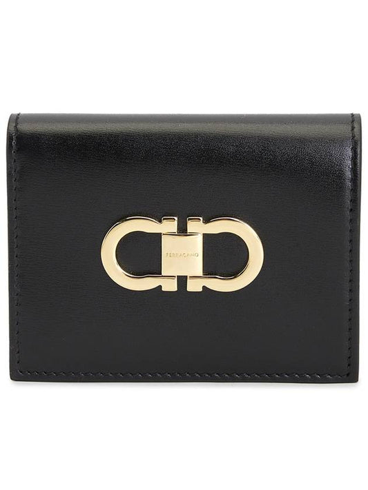 Double Gancio Half Wallet Black - SALVATORE FERRAGAMO - BALAAN 2