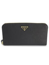 Saffiano Triangle Logo Long Wallet Black - PRADA - BALAAN 3