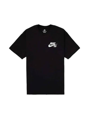 SB Logo Skate Cotton Short Sleeve Shirt Black - NIKE - BALAAN 1