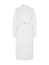 Cotton Poplin Midi Dress White - FENDI - BALAAN 1