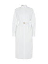 Cotton Poplin Midi Dress White - FENDI - BALAAN 1