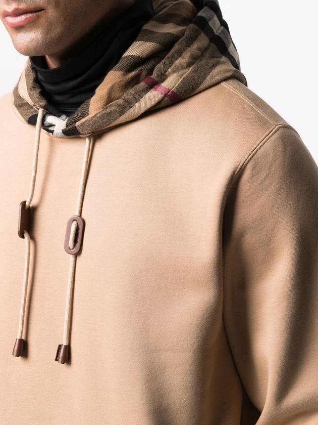 Check Cotton Blend Hoodie Camel Beige - BURBERRY - BALAAN 6