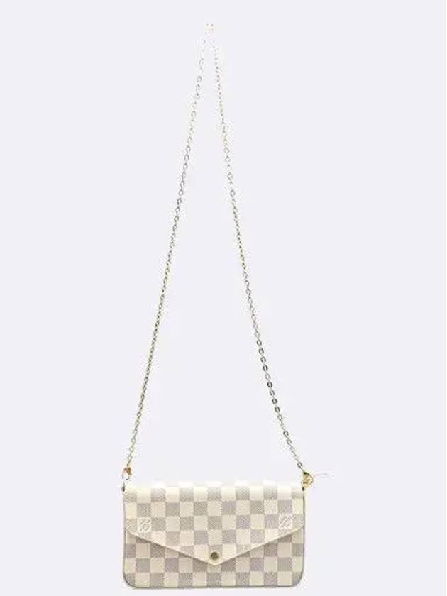 N63106 Damier Azur Canvas Pochette Felicie Clutch and Crossbag - LOUIS VUITTON - BALAAN 4