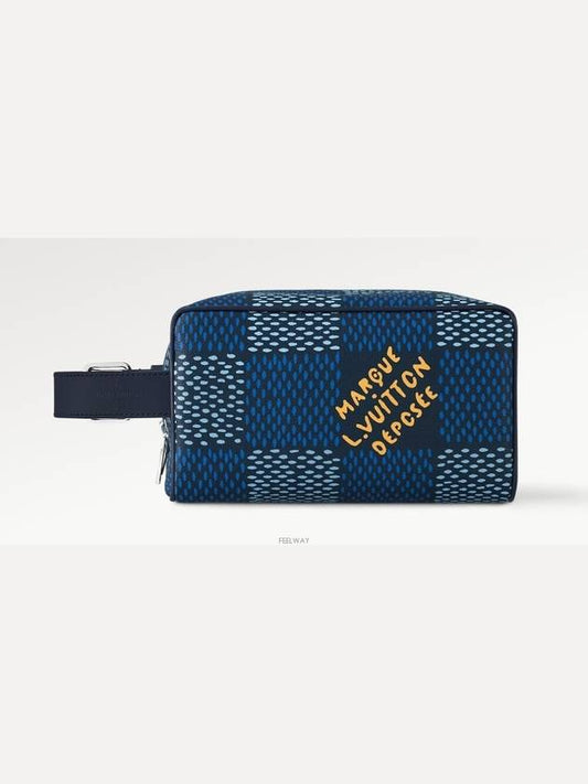 Locker Dopp Kit Damier Canvas Pouch Bag Blue - LOUIS VUITTON - BALAAN 2