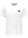 Logo Patch Cotton Short Sleeve T-Shirt White - STONE ISLAND - BALAAN 2