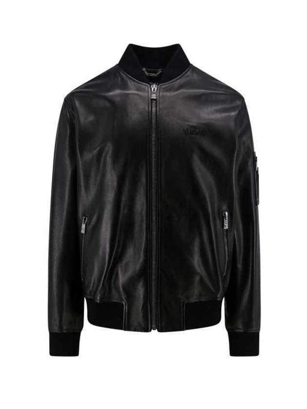 Leather Jacket 10138671A09813 1B000 Black - VERSACE - BALAAN 1