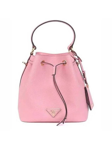 Saffiano Leather Bucket Bag Petal Pink - PRADA - BALAAN 1