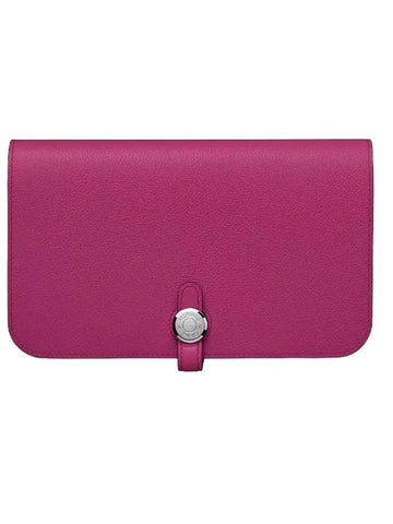 Women's Dogon Duo Long Wallet Purple - HERMES - BALAAN 1