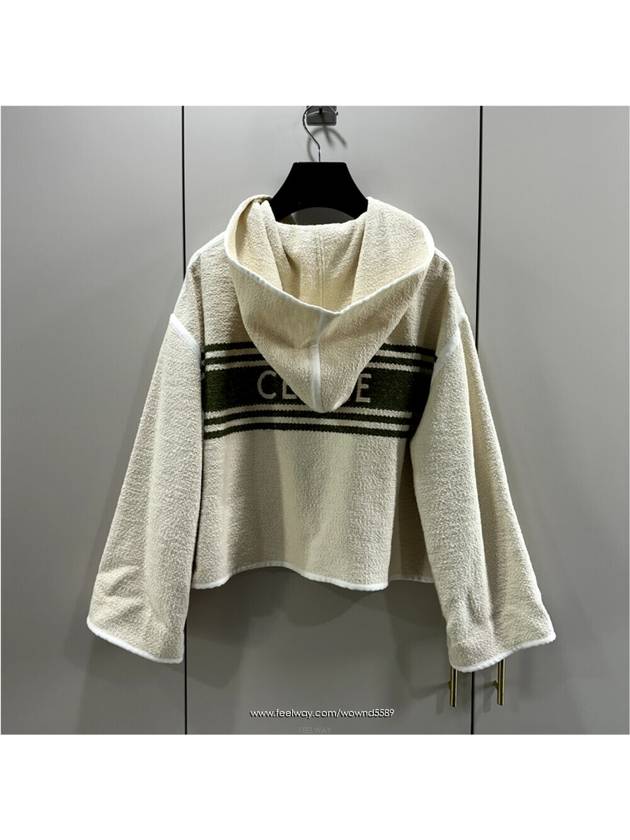 Fromato 34 women s logo striped tweed hooded cardigan jacket - CELINE - BALAAN 5