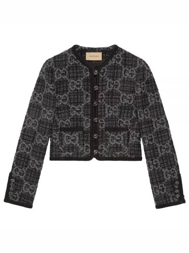 GG Tweed Jacket Grey - GUCCI - BALAAN 2