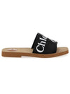 Woody Logo Canvas Strap Flat Mule Black - CHLOE - BALAAN 6