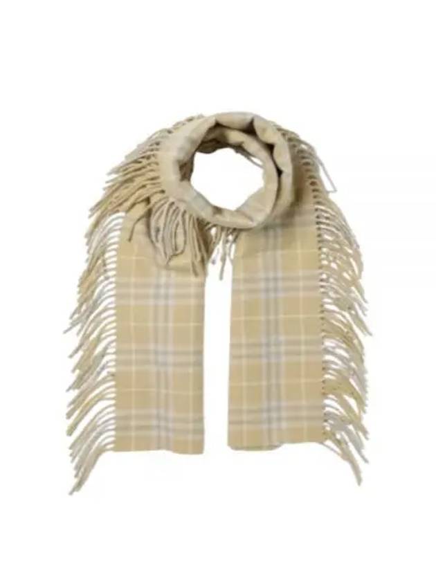 Vintage Check Cashmere Fringe Scarf Beige - BURBERRY - BALAAN 2