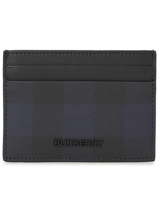 Check Leather Card Wallet Navy - BURBERRY - BALAAN 2