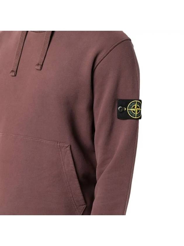 Wappen Patch Brushed Cotton Fleece Hoodie Brown - STONE ISLAND - BALAAN 5