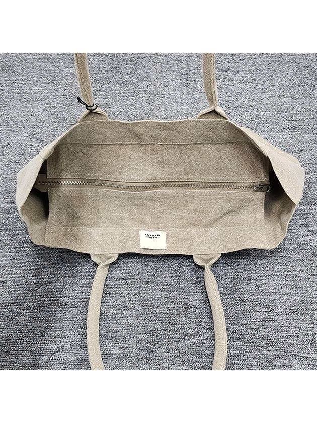 Yenky Zipper Logo Washed Cotton Tote Bag Light Grey - ISABEL MARANT - BALAAN 8