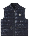 Gui Logo Patch Padded Vest Night Blue - MONCLER - BALAAN 2