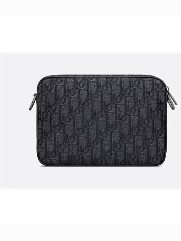 Oblique Jacquard Saddle Triple Pouch Cross Bag Black - DIOR - BALAAN 4