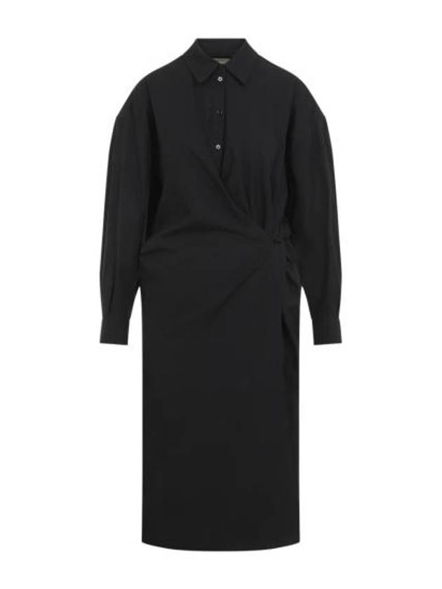 Straight Collar Twisted Long Dress Black - LEMAIRE - BALAAN 2