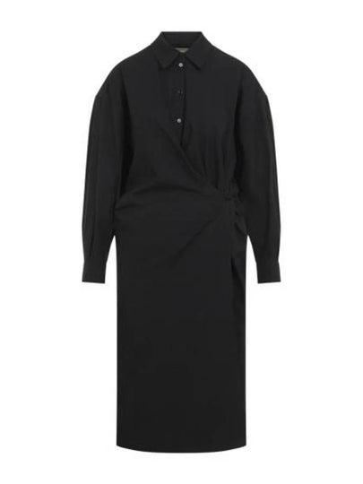 Straight Collar Twisted Long Dress Black - LEMAIRE - BALAAN 2