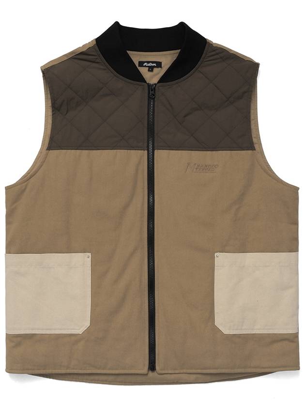 Home on the Range Mix Padding Vest BROWN - MALBON GOLF - BALAAN 1