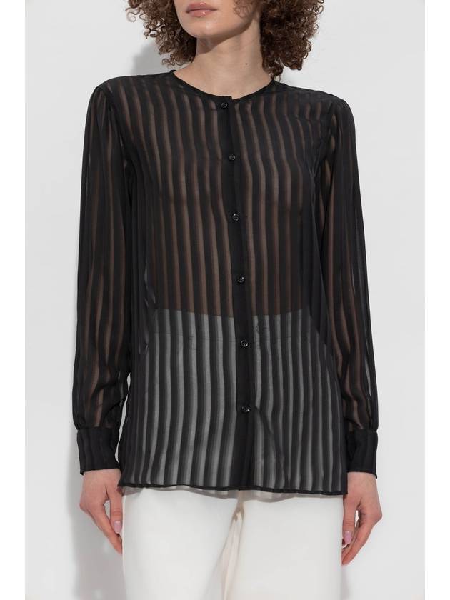 Officine Generale Shirt With Stripe Pattern, Women's, Black - OFFICINE GENERALE - BALAAN 3