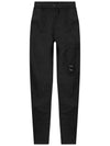 Linen Blend Cargo Straight Pants Black - CP COMPANY - BALAAN 3