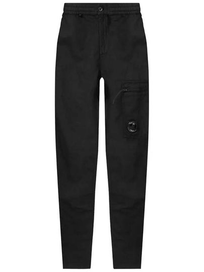 Linen Blend Cargo Straight Pants Black - CP COMPANY - BALAAN 2