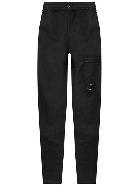 Linen Blend Cargo Straight Pants Black - CP COMPANY - BALAAN 2