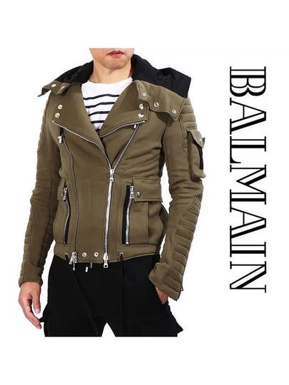 Biker Hooded Jacket Khaki - BALMAIN - BALAAN 2