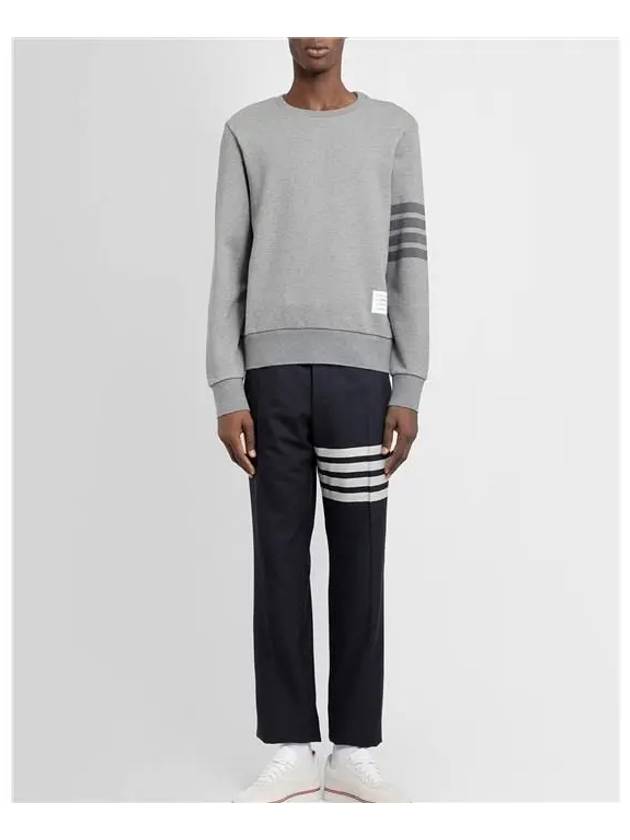 4 Bar Tonal Crew Neck Sweatshirt Grey - THOM BROWNE - BALAAN 8