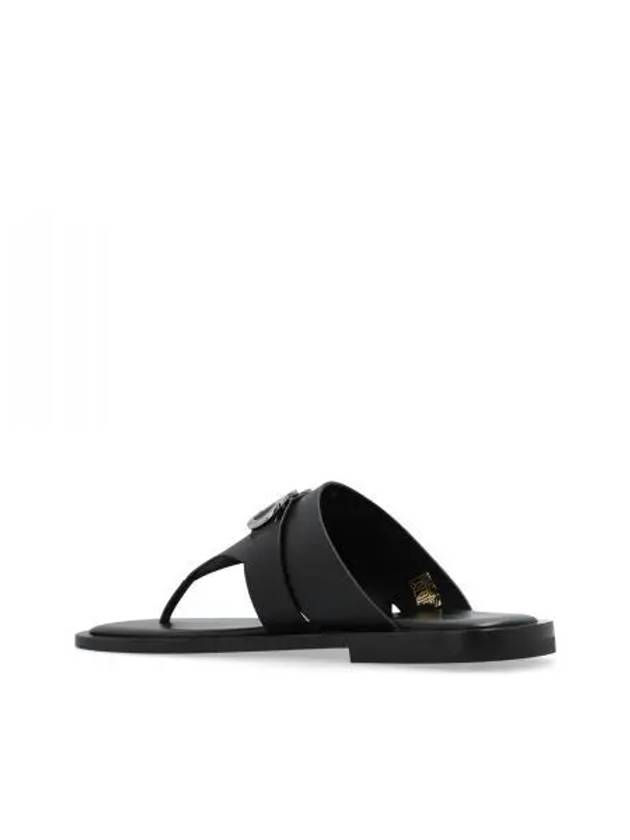 Gancini Leather Flip Flops Black - SALVATORE FERRAGAMO - BALAAN 2