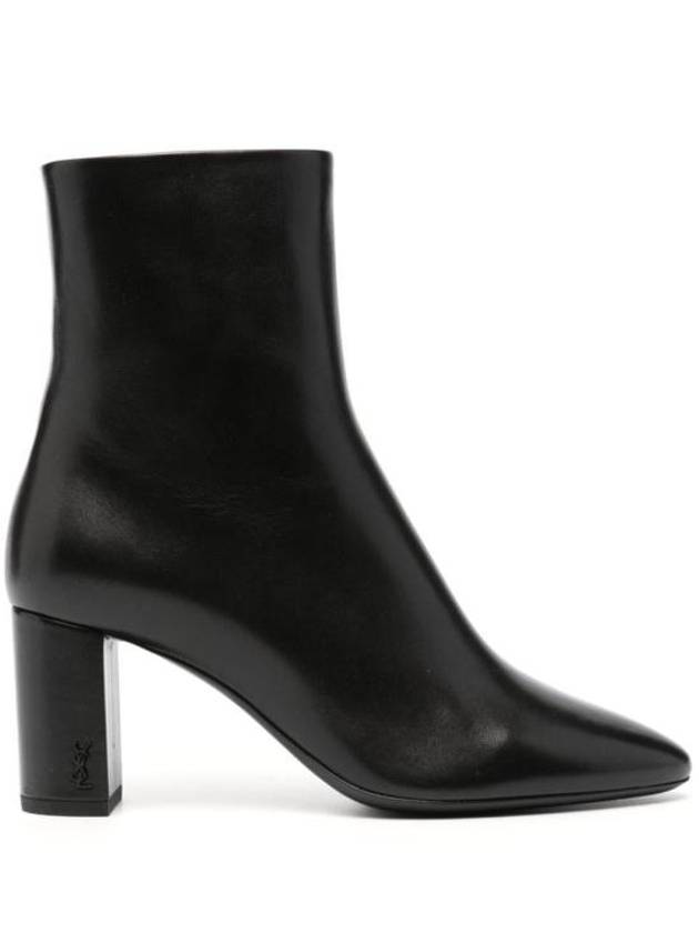 Women's Loose Smooth Leather Ankle Middle Boots Black - SAINT LAURENT - BALAAN 2