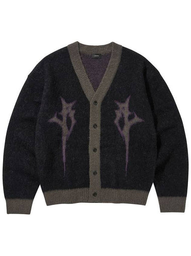 LOGO MOHAIR CARDIGAN BLACK - LIBERE - BALAAN 1