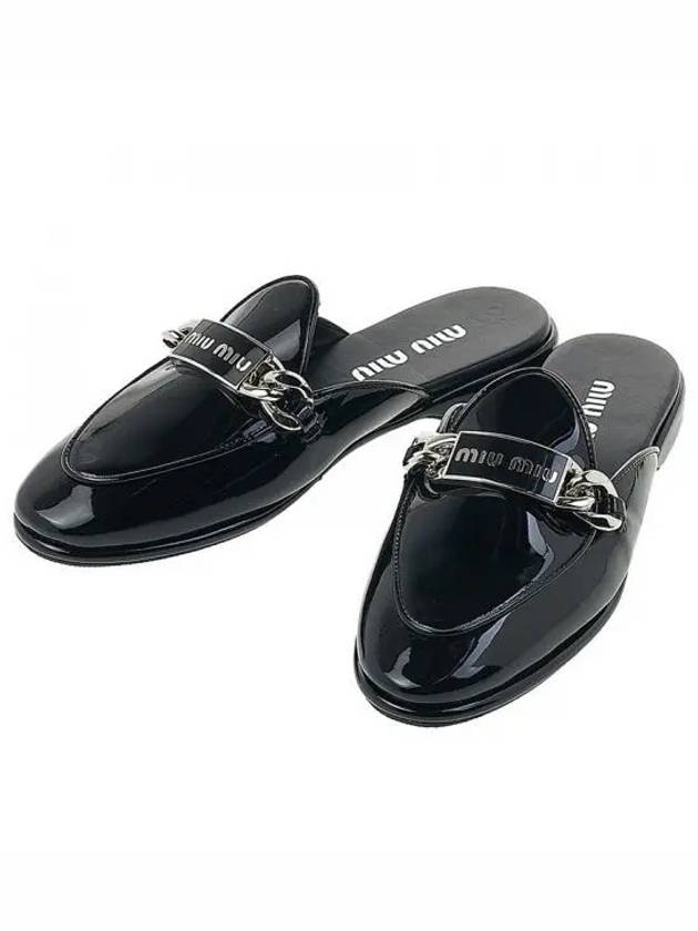 Women's Logo Leather Bloafers Black - MIU MIU - BALAAN 2