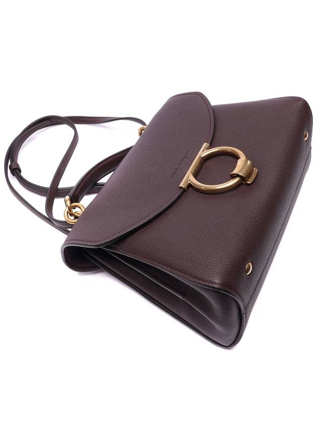 Gancini Small Tote Bag Ganache Brown - SALVATORE FERRAGAMO - BALAAN 6